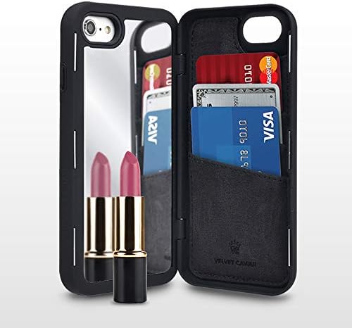 קוויאר Velvet תואם ל- iPhone 6 & iPhone 6S ארנק מראה נסתר עם מחזיק כרטיסים - מקרי טלפון לנשים ונערות [טיפה מבחן מוסמך]